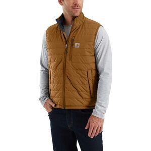Carhartt Men's Brown Nylon Puffer Vest Rain Defender relax fit
